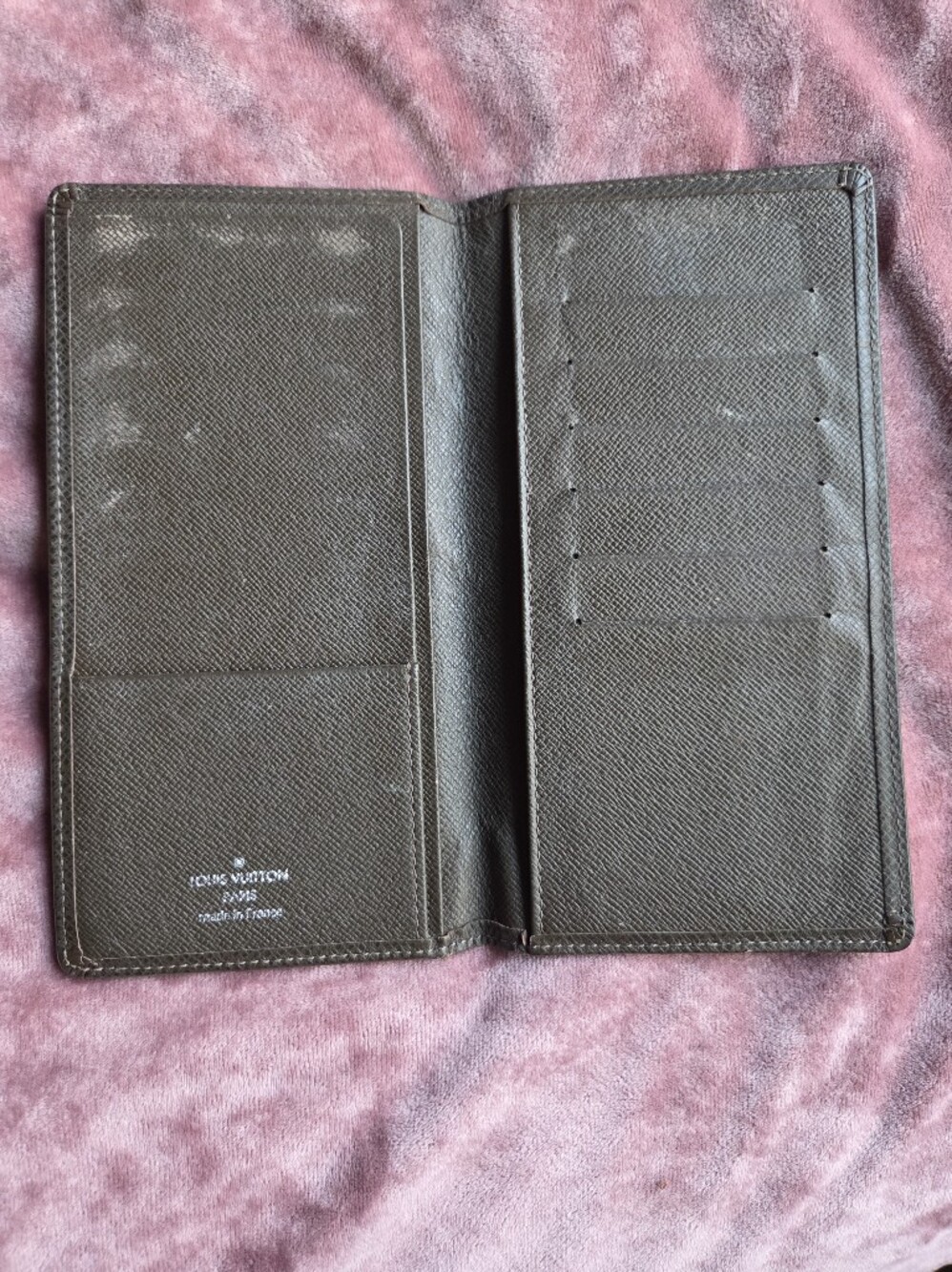 Louis Vuitton Brown Taiga Leather Bifold Long Wallet 2012